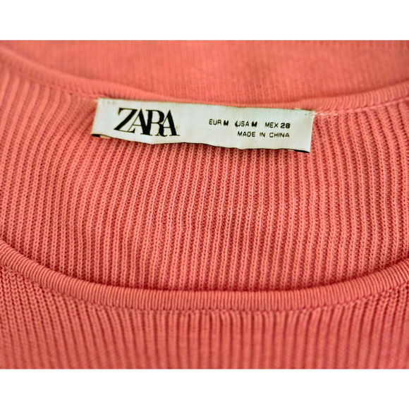 Zara pink cut-out long sleeve stretch knit dress M - Picture 5 of 13